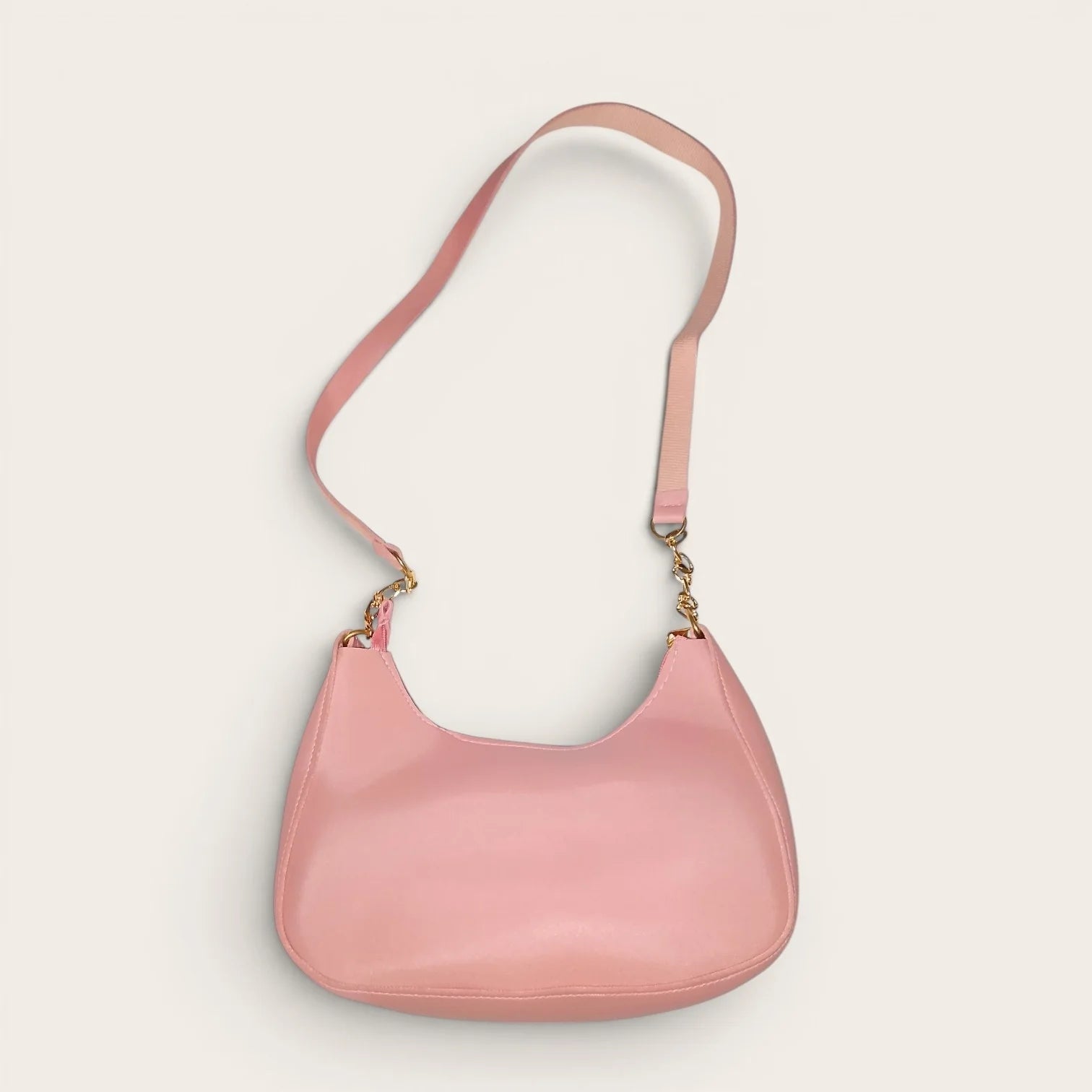 crisscross pink handbag