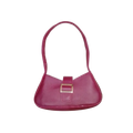 maroon buckled handbag