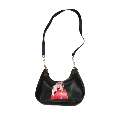 crisscross black handbag