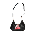 crisscross black handbag