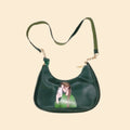 Crisscross green handbag