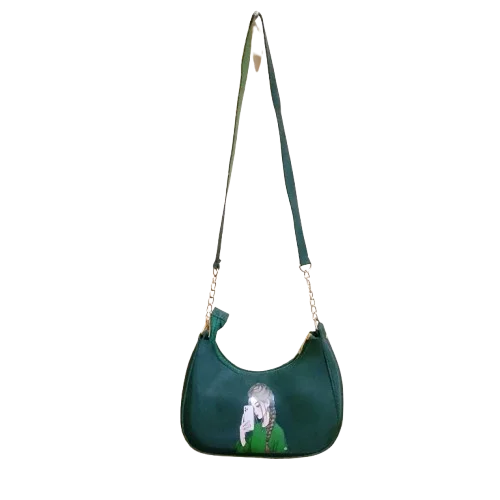 Crisscross green handbag