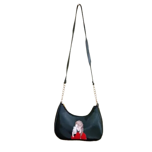 crisscross black handbag