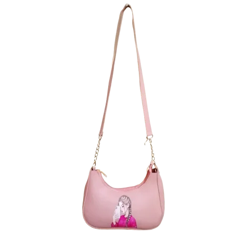 crisscross pink handbag