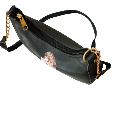 crisscross black handbag