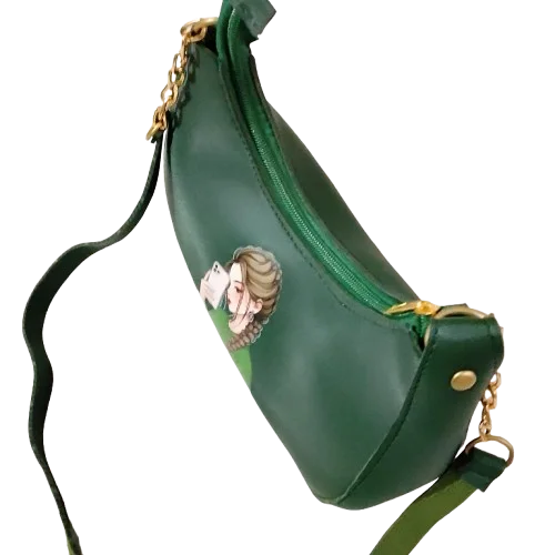 Crisscross green handbag